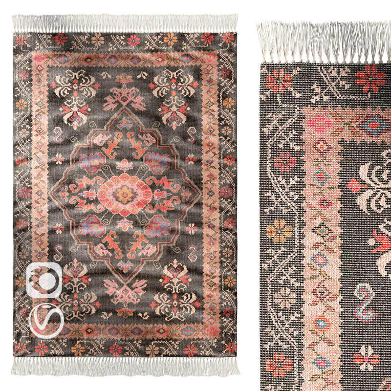 Cori Medallion Printed Rug 3D 模型 .c4d .max .obj .3ds .fbx .stl .blend