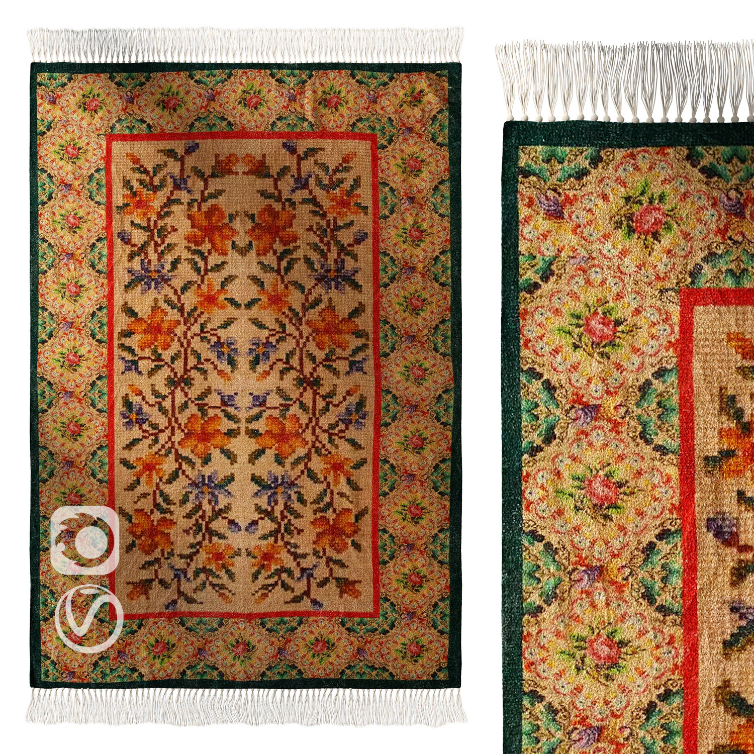 Evelyn Needlepoint Digital Printed Rug 3D Model .c4d .max .obj .3ds .fbx .stl .blend