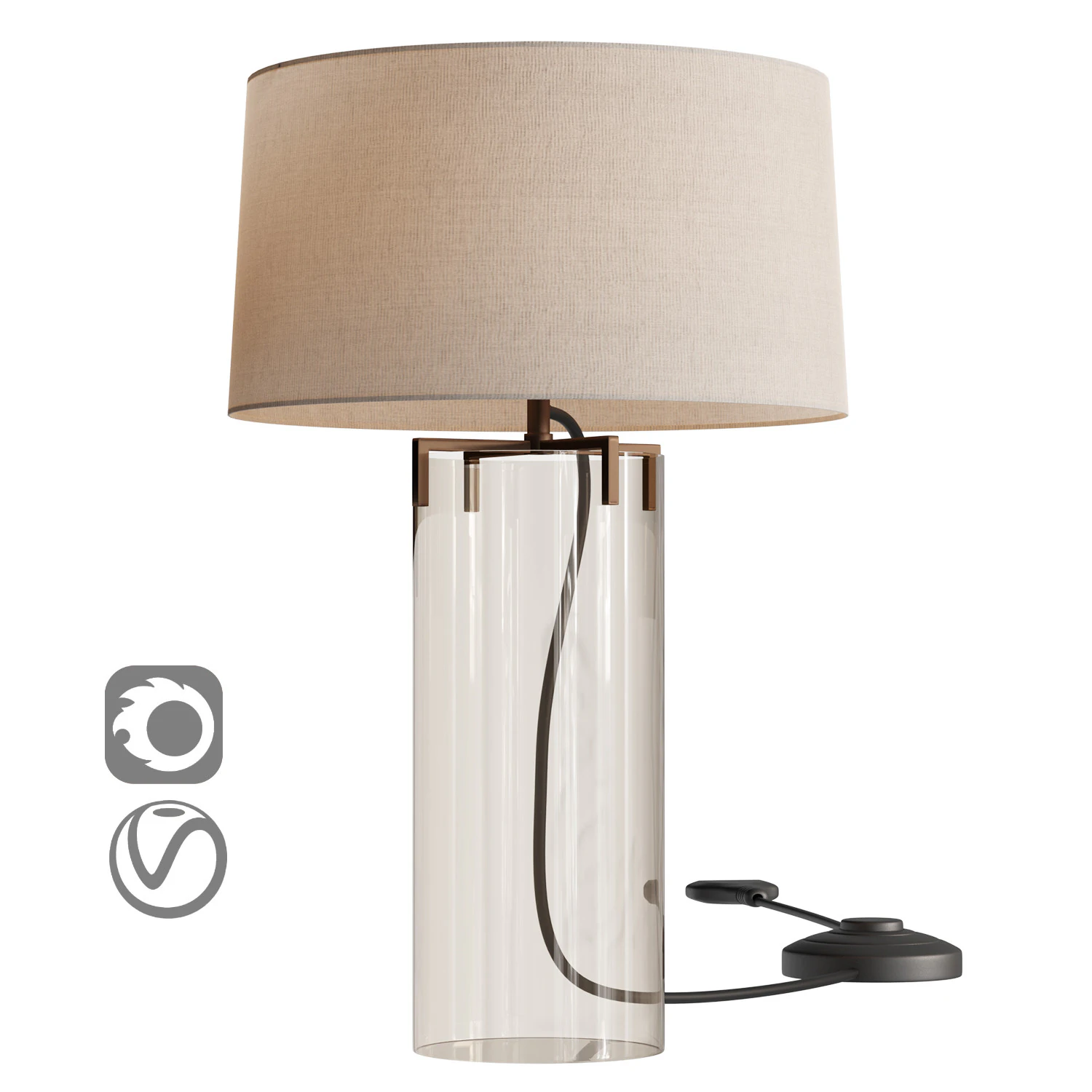 Dale Table Lamp 3D Model .c4d .max .obj .3ds .fbx .stl .blend