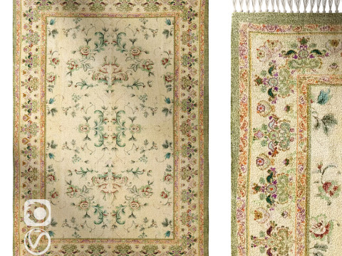 Alfombra de chenilla con estampado digital floral Lola Modelo 3D