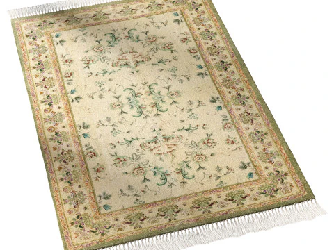 Lola Floral Digital Printed Chenille Rug 3D Model