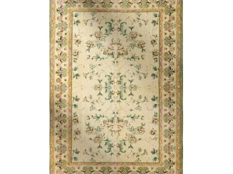 Lola Floral Digital Printed Chenille Rug 3D Model