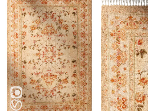 Alfombra de chenilla con estampado digital floral Lola Modelo 3D