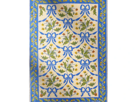 Bow Demask Screen Printed Rug 3D Model