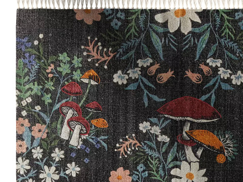 Insect Floral Embroidered Brushed Rug 3D Model