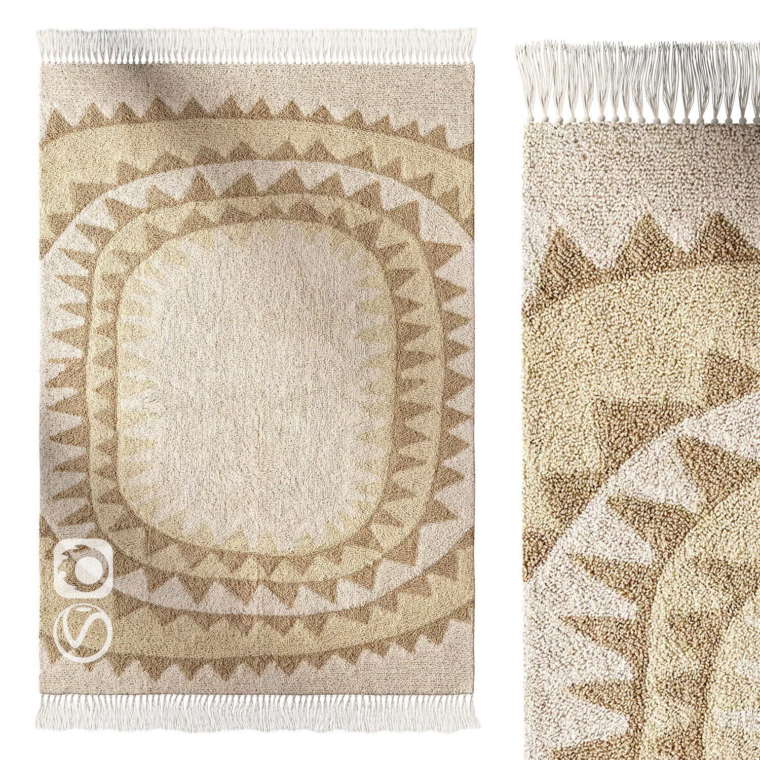 Sun Tufted Rug 3D Model .c4d .max .obj .3ds .fbx .stl .blend 