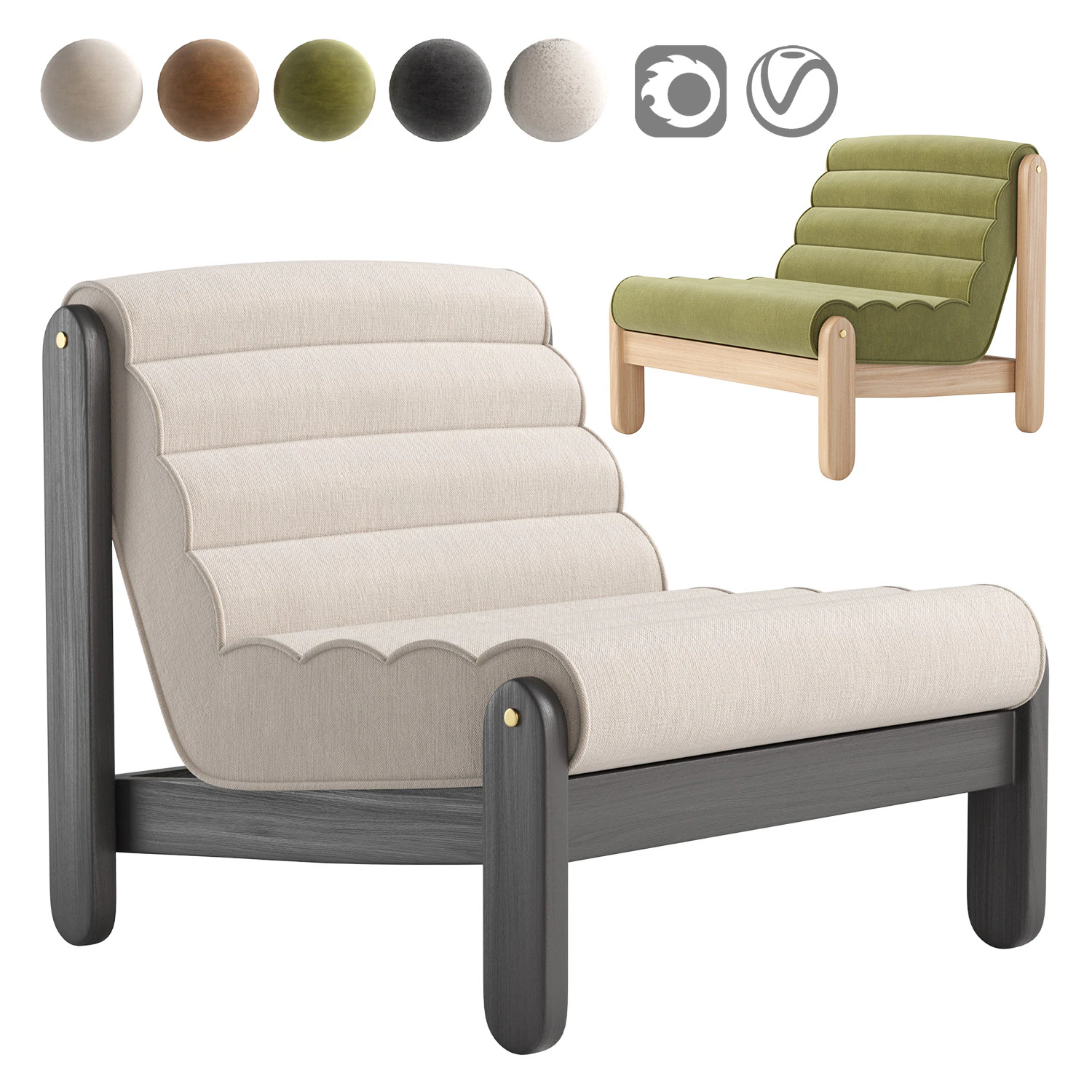 Magira Armchair By Kave Home 3D Model .c4d .max .obj .3ds .fbx .stl .blend 