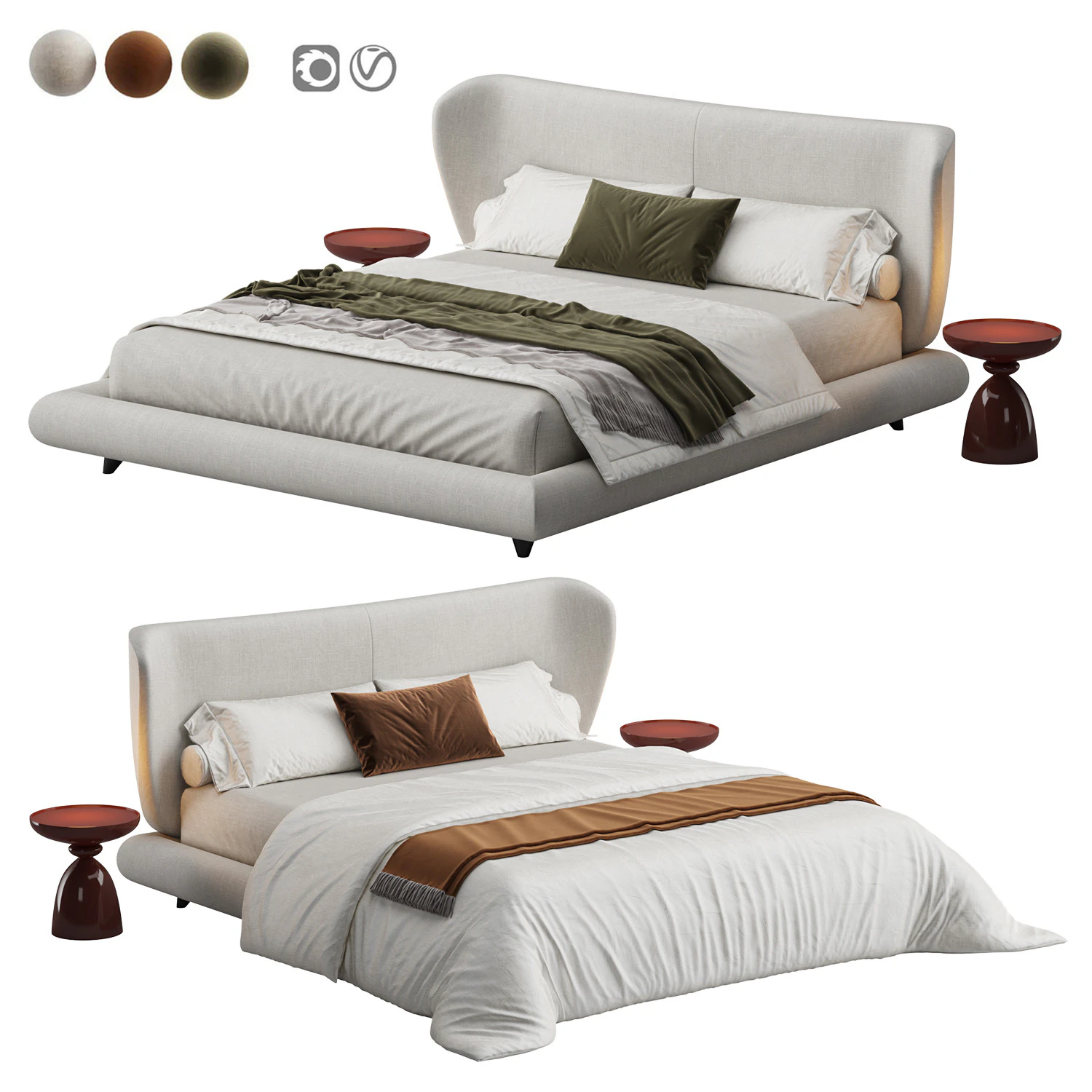 Bed Ash by Luzaro 3D Model .c4d .max .obj .3ds .fbx .stl .blend