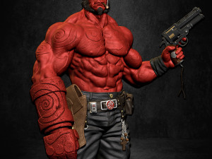 Hellboy 3D print model 1-6 and 1-4 scales 3D Print Model
