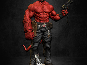 Hellboy 3D print model 1-6 and 1-4 scales 3D 打印模型