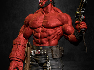 Hellboy 3D print model 1-6 and 1-4 scales 3D 打印模型