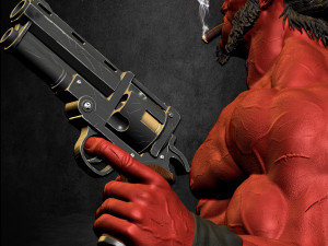 Hellboy 3D print model 1-6 and 1-4 scales 3D 打印模型