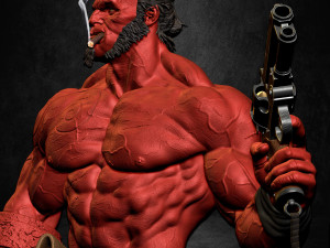 Hellboy 3D print model 1-6 and 1-4 scales 3D 打印模型