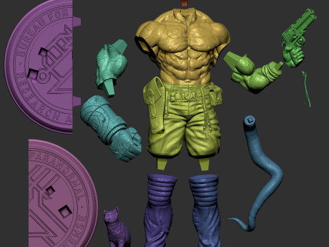 Hellboy 3D print model 1-6 and 1-4 scales 3D 打印模型