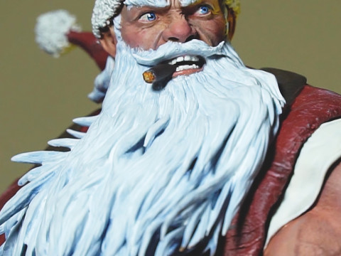 Badass Santa Claus with a Minigun 1-6 scale 3D Print Model 3D Print Model