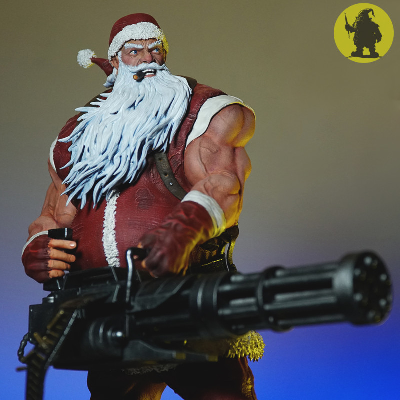 Badass Santa Claus with a Minigun 1-6 scale 3D Print Model 3D Принт Модель .c4d .max .obj .3ds .fbx .stl .blend 