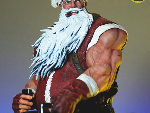 Badass Santa Claus with a Minigun 1-6 scale 3D Print Model 3D Принт Модель