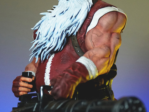 Badass Santa Claus with a Minigun 1-6 scale 3D Print Model 3D Принт Модель