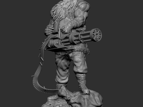 Badass Santa Claus with a Minigun 1-6 scale 3D Print Model 3D Print Model