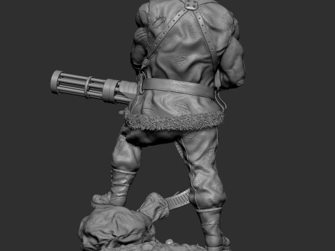 Badass Santa Claus with a Minigun 1-6 scale 3D Print Model 3D Print Model