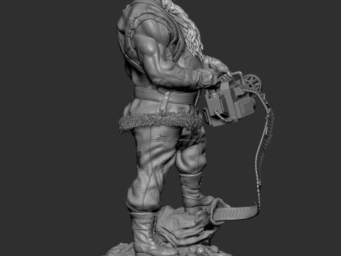 Badass Santa Claus with a Minigun 1-6 scale 3D Print Model 3D Print Model