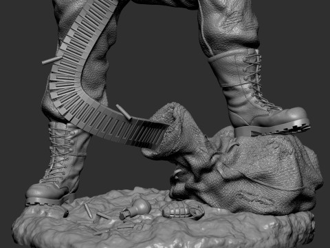 Badass Santa Claus with a Minigun 1-6 scale 3D Print Model 3D Print Model