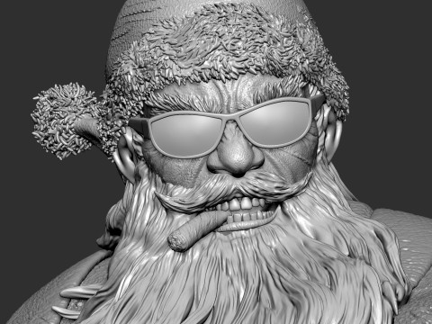 Badass Santa Claus with a Minigun 1-6 scale 3D Print Model 3D Print Model