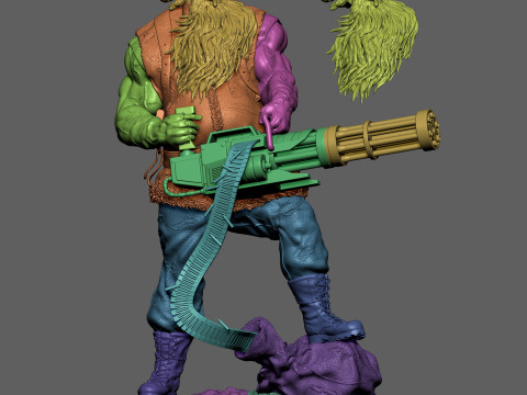 Badass Santa Claus with a Minigun 1-6 scale 3D Print Model 3D Print Model