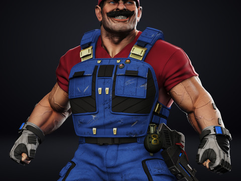 Realistic Super Mario 1-6 and 1-4 scales 3D Print Model 3D-printmodel