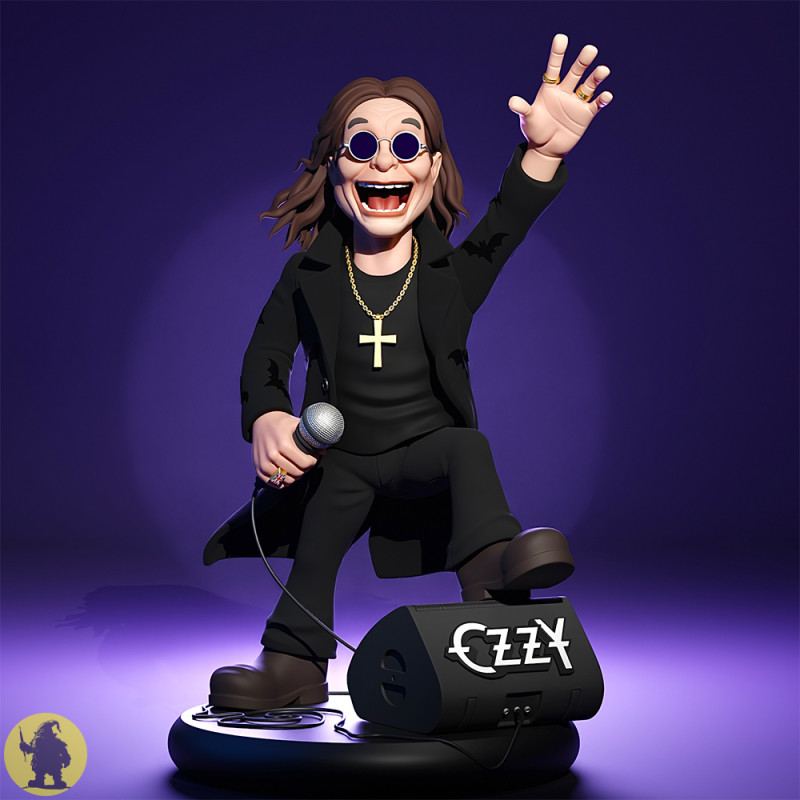 Stylized Ozzy Osbourne Tribute 3D Print Model .c4d .max .obj .3ds .fbx .stl .blend 