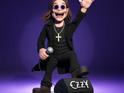 Stylized Ozzy Osbourne Tribute 3D Принт Модель