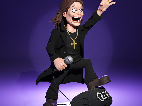 Stylized Ozzy Osbourne Tribute 3D Print Model
