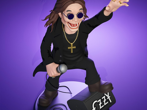 Stylized Ozzy Osbourne Tribute 3D Print Model