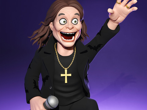 Stylized Ozzy Osbourne Tribute 3D Print Model