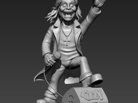 Stylized Ozzy Osbourne Tribute 3D Print Model