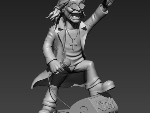 Stylized Ozzy Osbourne Tribute 3D Print Model