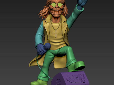 Stylized Ozzy Osbourne Tribute 3D Print Model