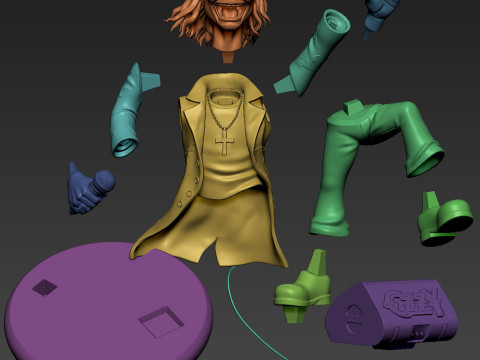 Stylized Ozzy Osbourne Tribute 3D Print Model
