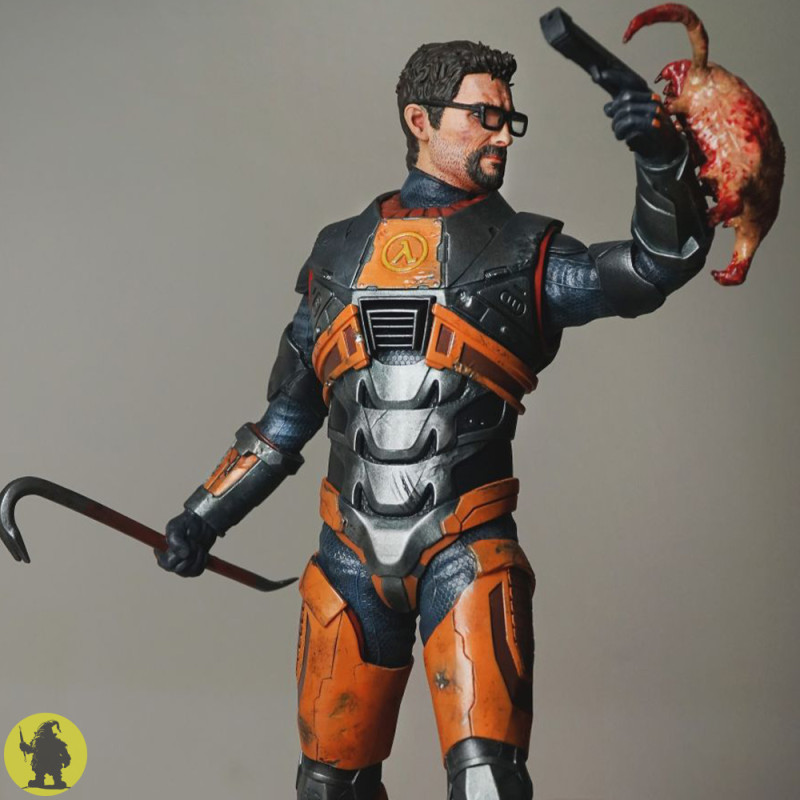 Gordon Freeman vs Headcrab Half-Life 16 and 14 scale Modello di stampa 3D .c4d .max .obj .3ds .fbx .stl .blend 