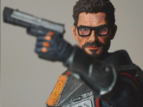 Gordon Freeman vs Headcrab Half-Life 16 and 14 scale Modello di stampa 3D