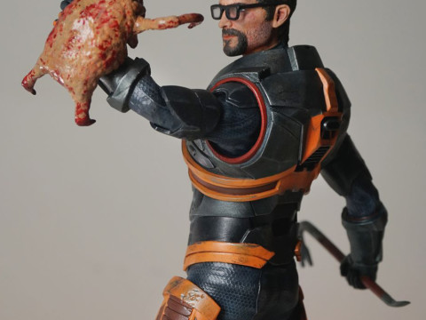 Gordon Freeman vs Headcrab Half-Life 16 and 14 scale Modello di stampa 3D