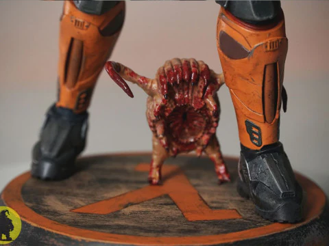 Gordon Freeman vs Headcrab Half-Life 16 and 14 scale 3D Print Model