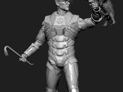Gordon Freeman vs Headcrab Half-Life 16 and 14 scale Modello di stampa 3D