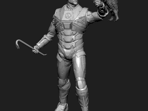 Gordon Freeman vs Headcrab Half-Life 16 and 14 scale 3D Print Model