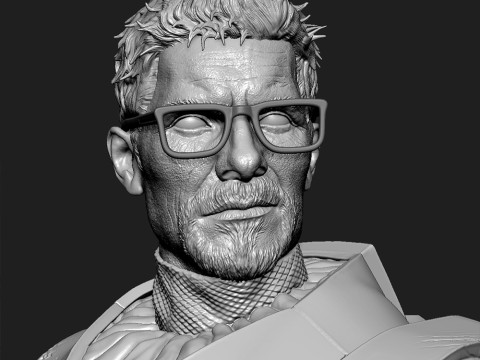 Gordon Freeman vs Headcrab Half-Life 16 and 14 scale Modello di stampa 3D