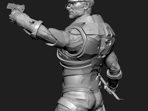 Gordon Freeman vs Headcrab Half-Life 16 and 14 scale Modello di stampa 3D
