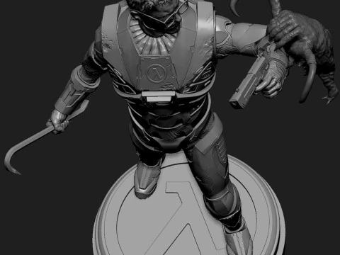 Gordon Freeman vs Headcrab Half-Life 16 and 14 scale 3D Print Model