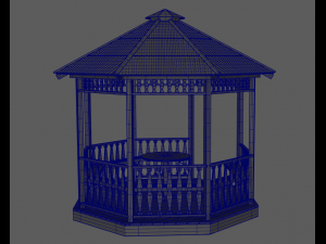 Wooden garden gazebo 3Dモデル