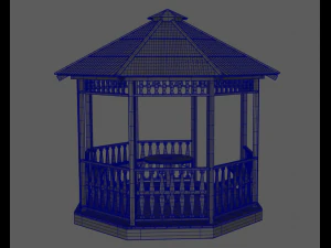 Wooden garden gazebo 3D Model