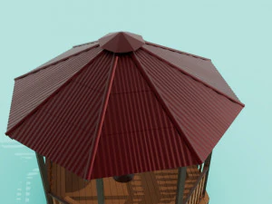 Wooden garden gazebo 3D Model